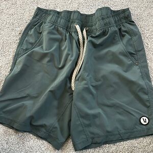 Teal Athletic Shorts with Logo Accent